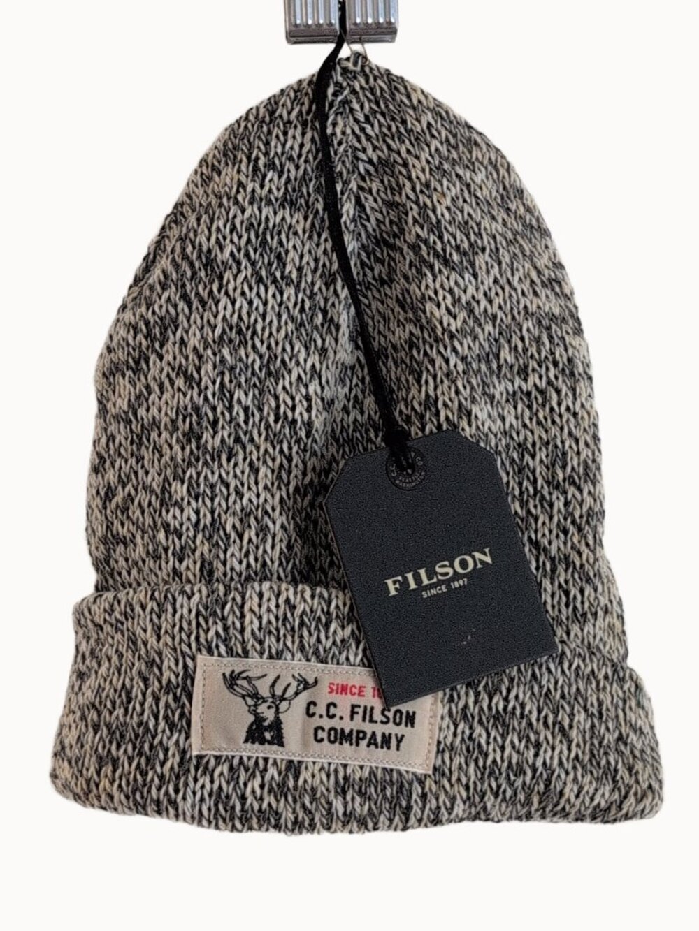 NWT Filson Lined Ragg Wool Beanie Charcoal Heather Classic Style Recycled Deer
